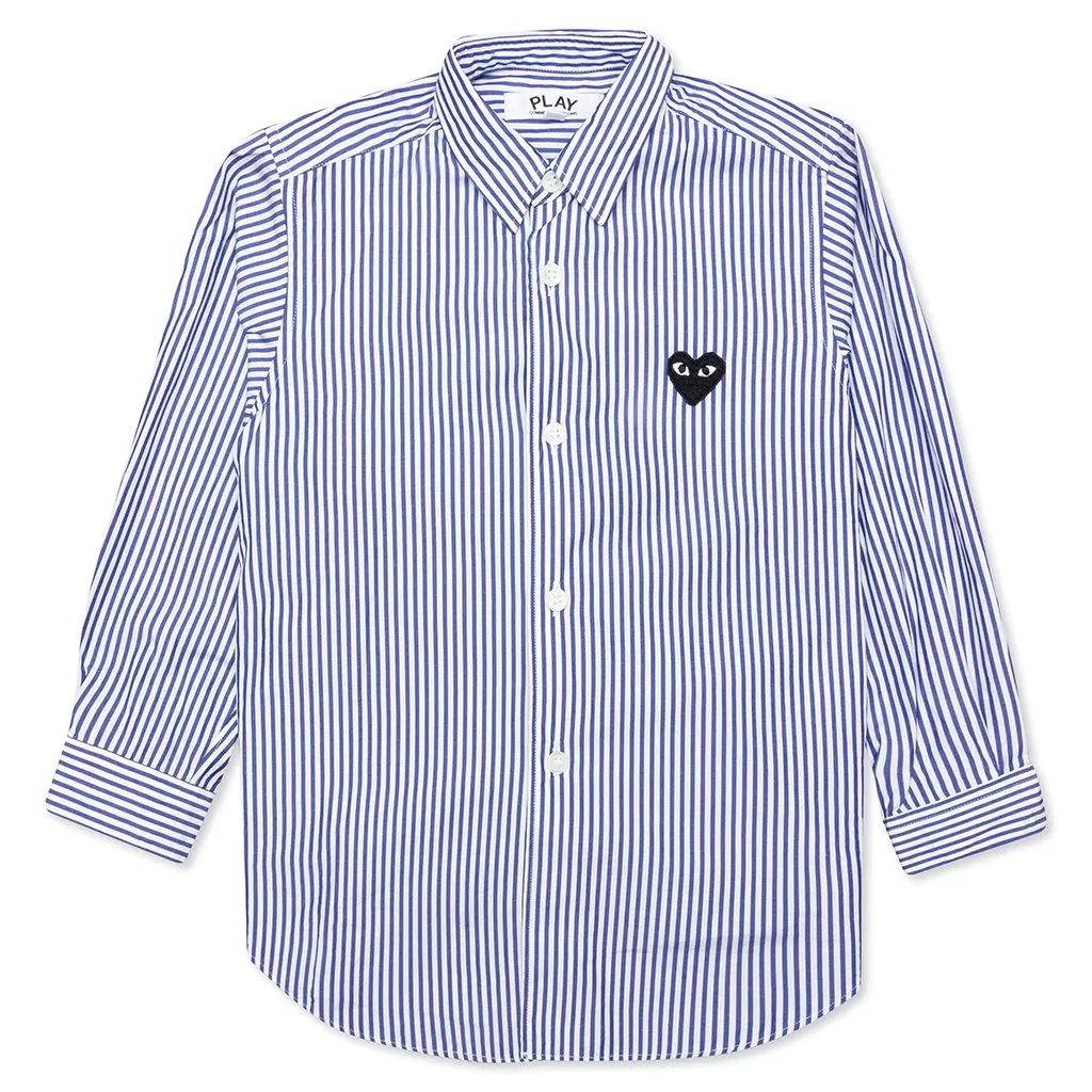 Kid's L/S Striped Shirt - White/Blue