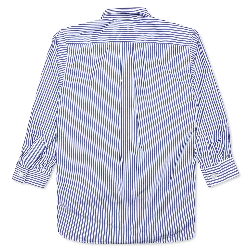 Kid's L/S Striped Shirt - White/Blue