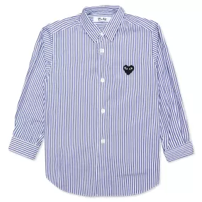 Kid's L/S Striped Shirt - White/Blue