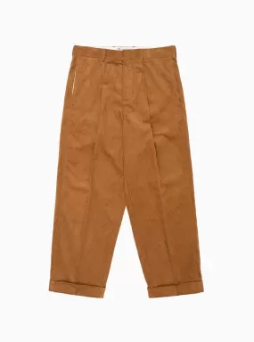 Manager Pleated Cord Pants Tobacco Brown