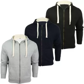 Mens Zip Through Hoodie Sweatshirt by Xact Fleece Back