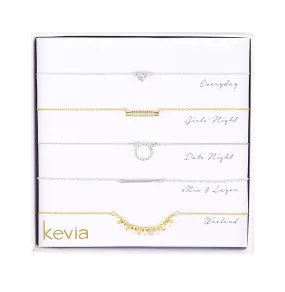 Minimal Gold & Silver Necklace Set