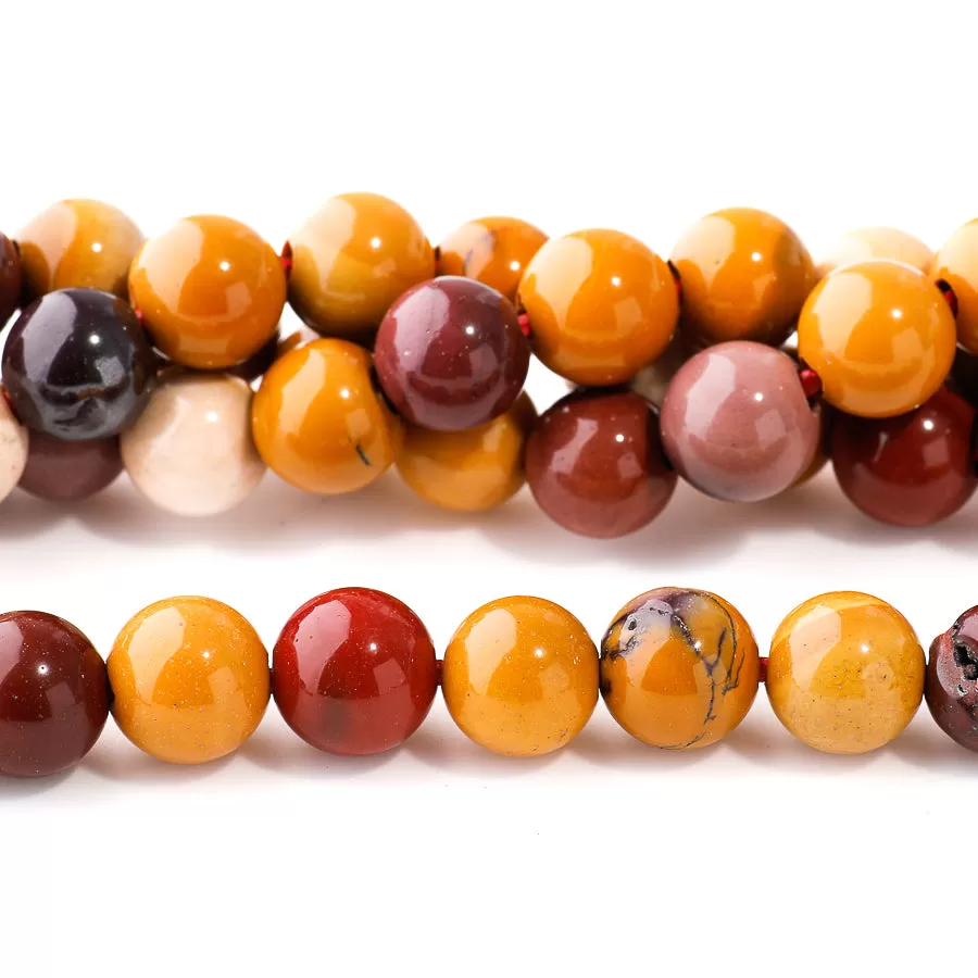 Mookaite 10mm Round - Large Hole Beads