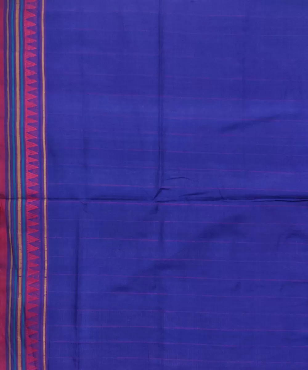 Navy blue red cotton handloom dongoria saree