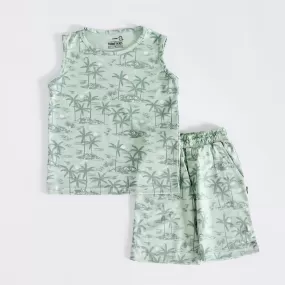 Palm Print Tanktop Set