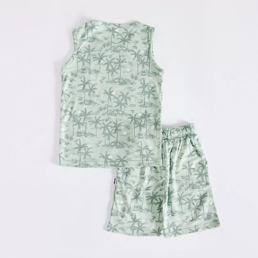 Palm Print Tanktop Set