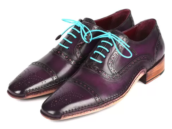 Paul Parkman Handsewn Captoe Oxfords Purple (ID#5032-PRP)