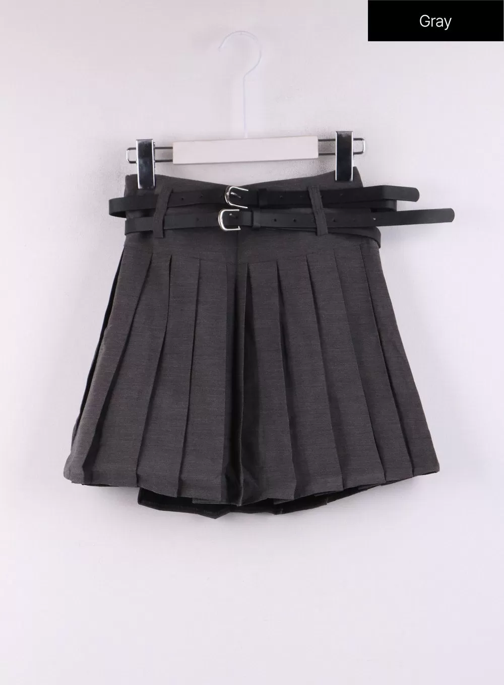 Pleated Belt Mini Skirt Set CJ431