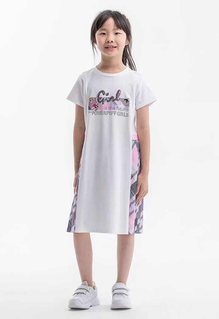 Powerpuff Girls Pleated Sided Graphic Print Dress