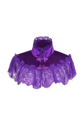 Purple Velvet & Lace Capelet