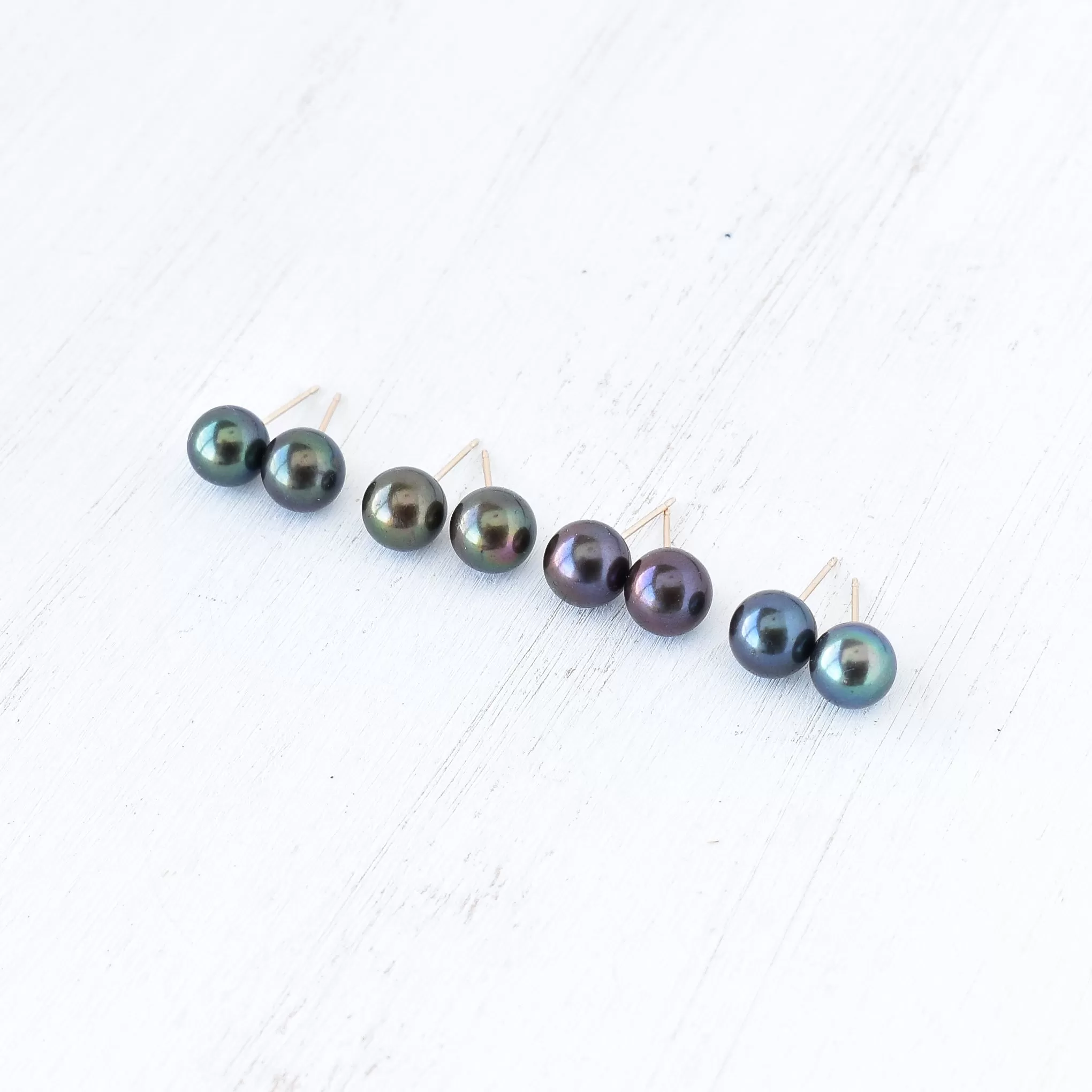 Rainbow Freshwater Pearl Studs