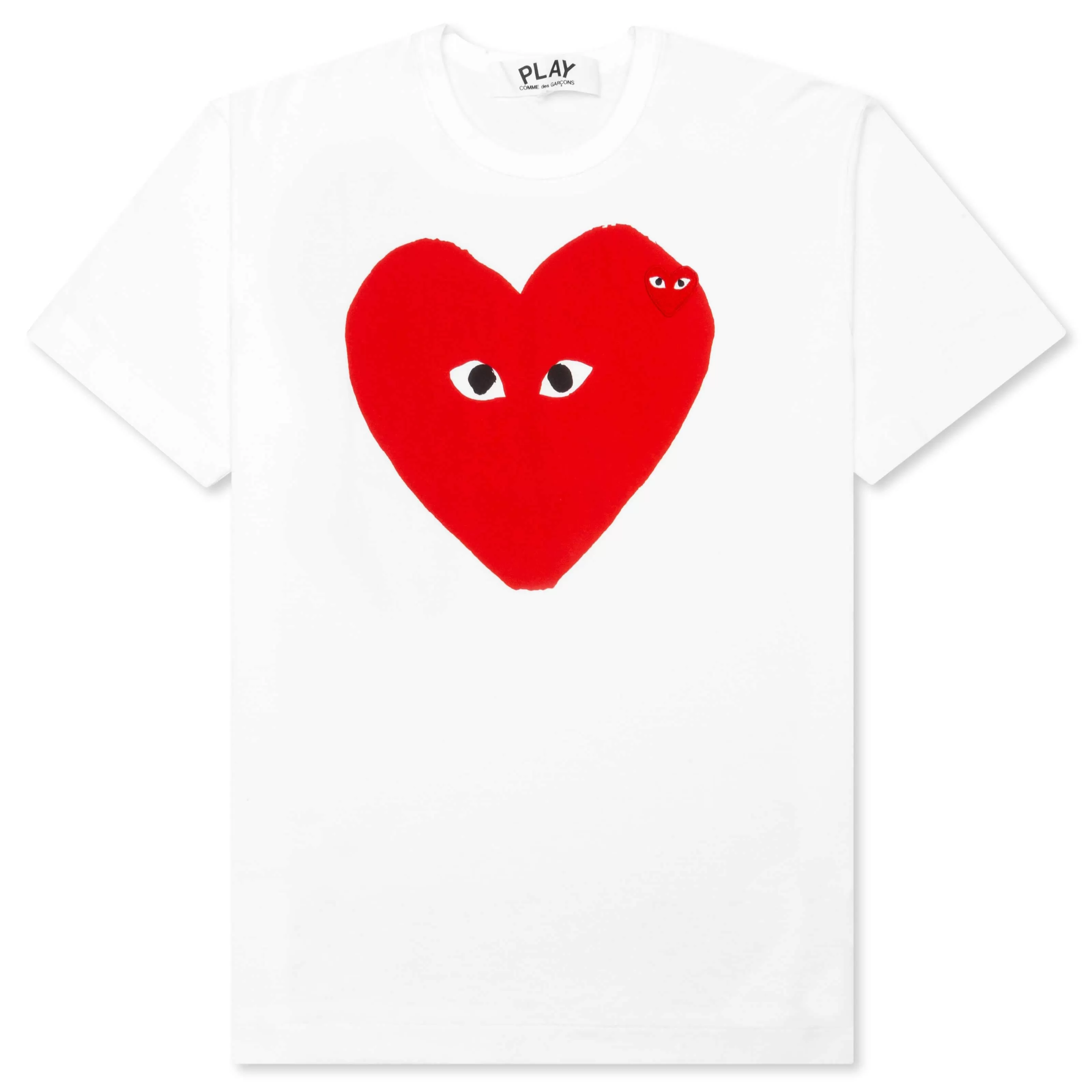 Red Emblem Small Eyes T-Shirt - White