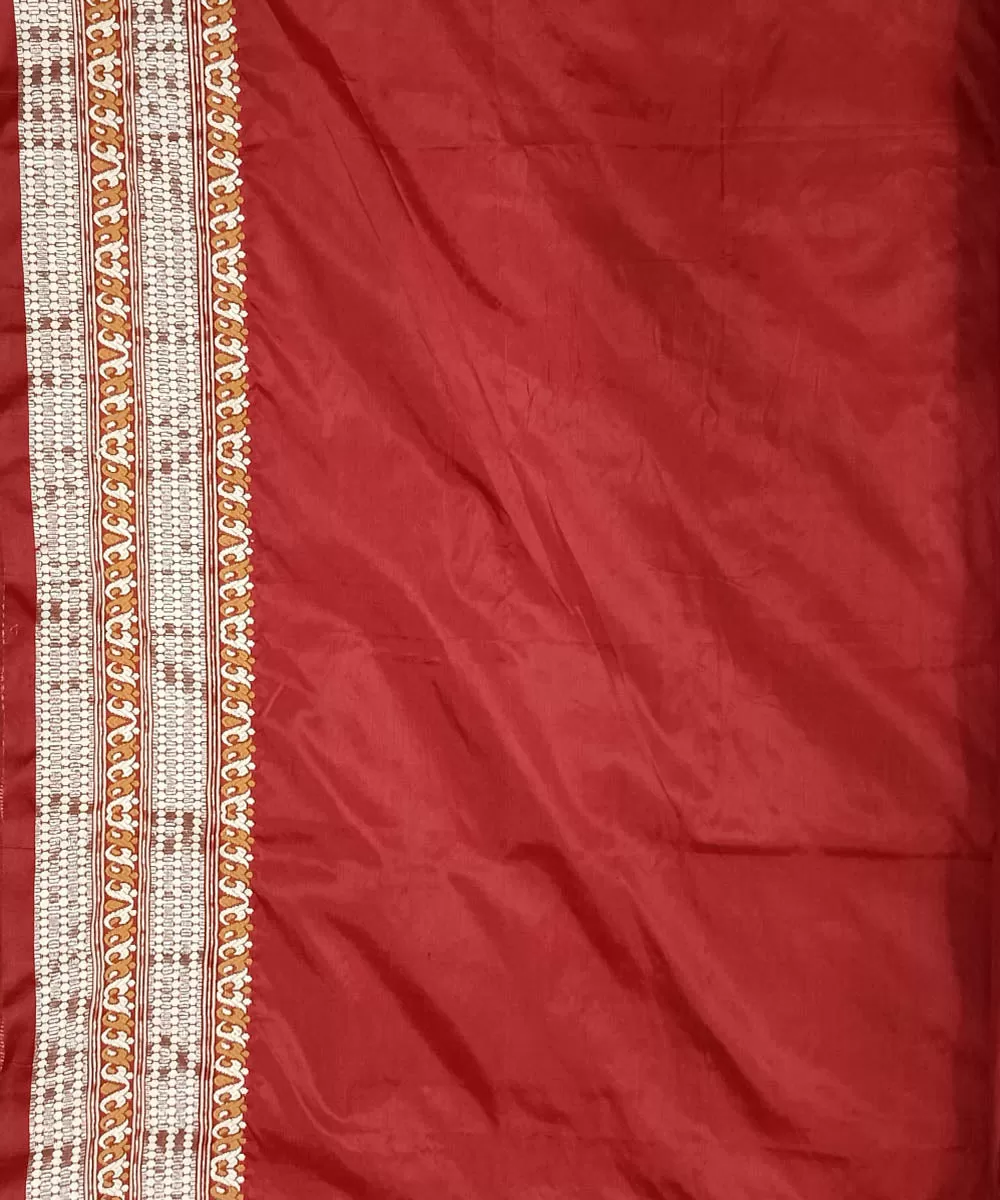 Red yellow silk handloom assam saree