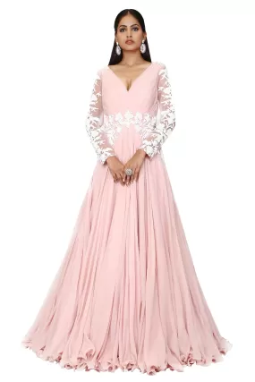 Rose pink gown.