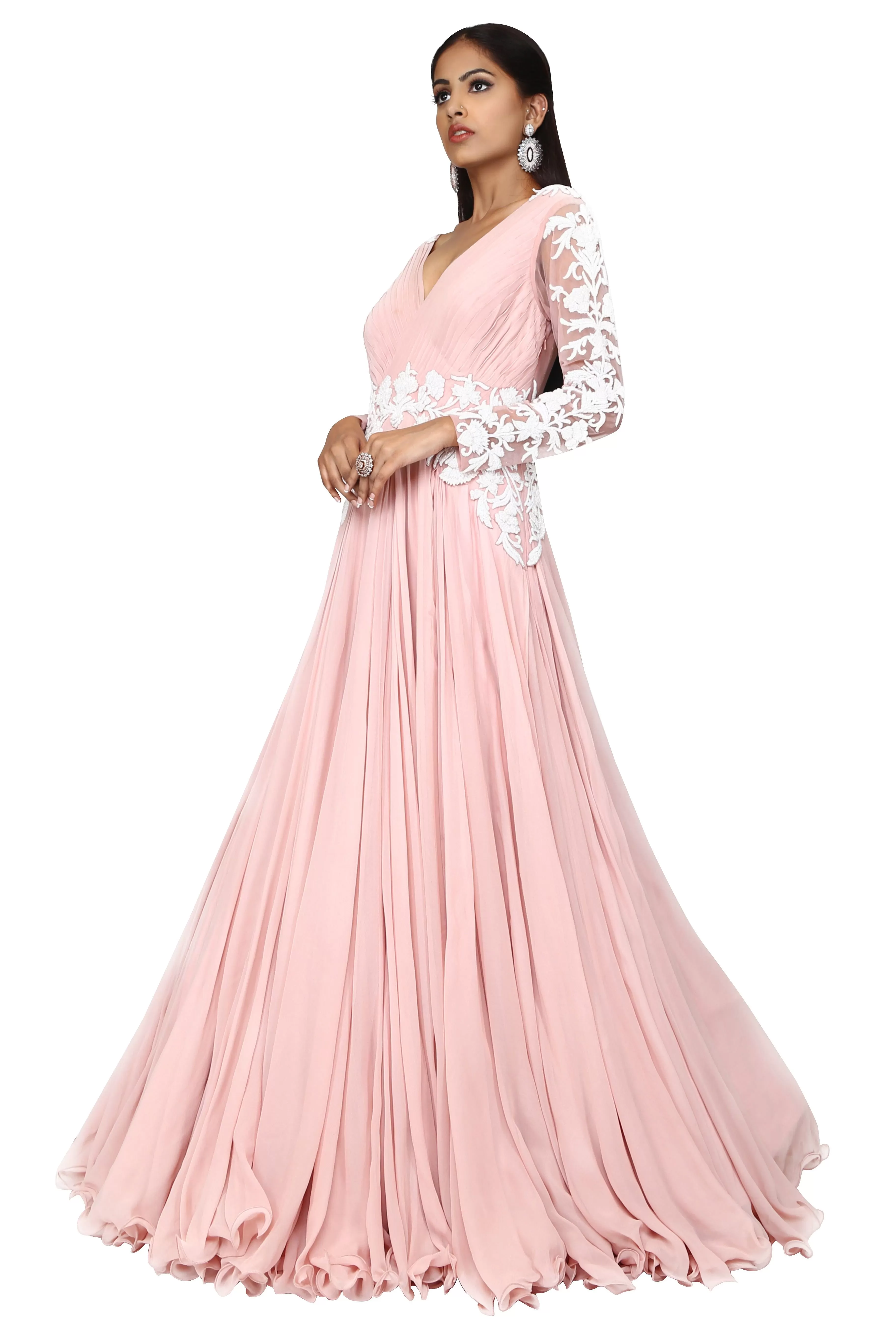 Rose pink gown.