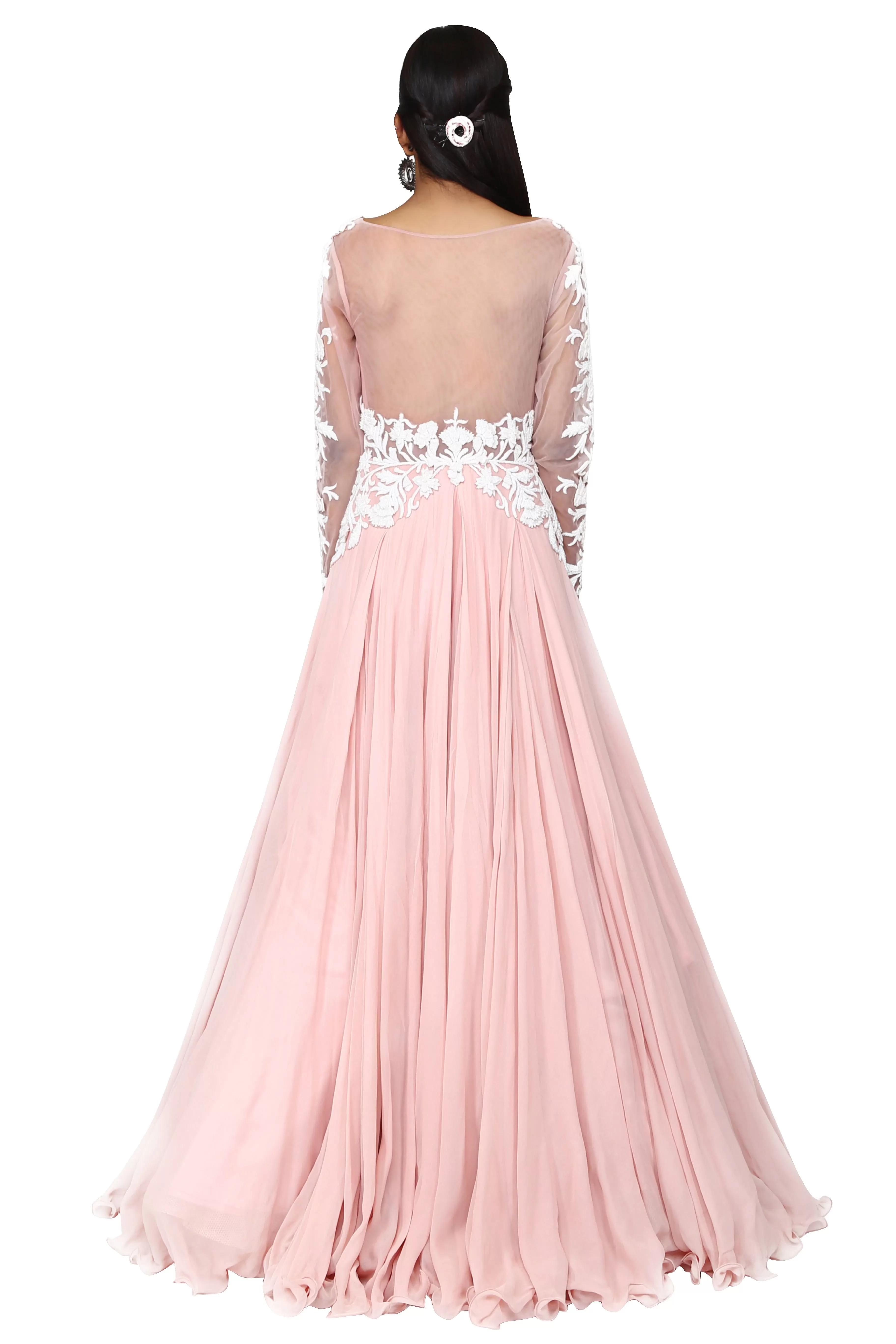 Rose pink gown.