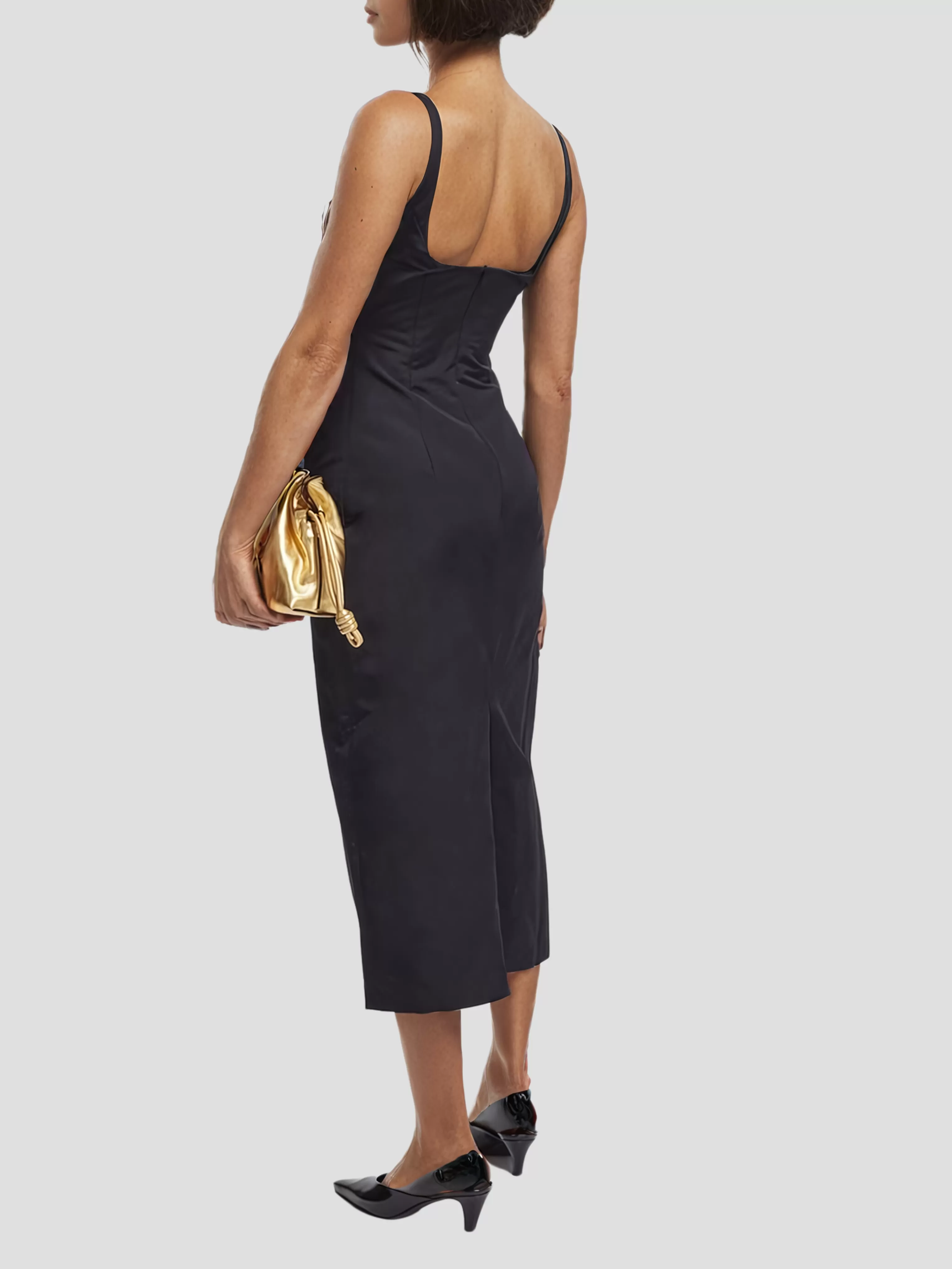 Sierra Gathered Crepe Midi Dress