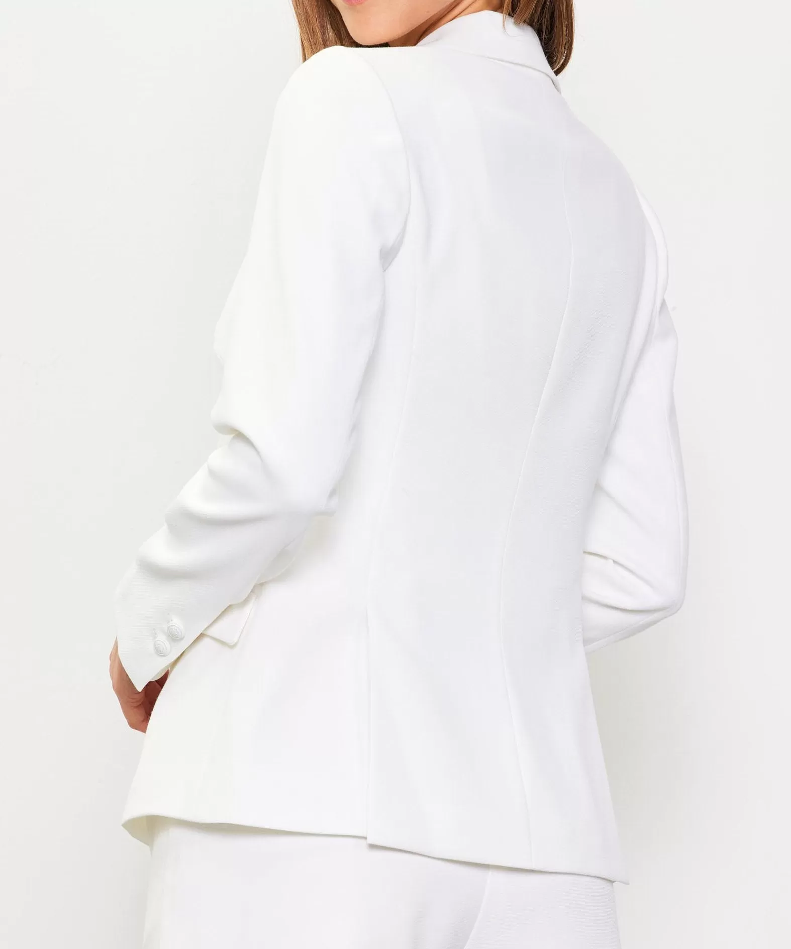 Slanted Pocket Blazer - White