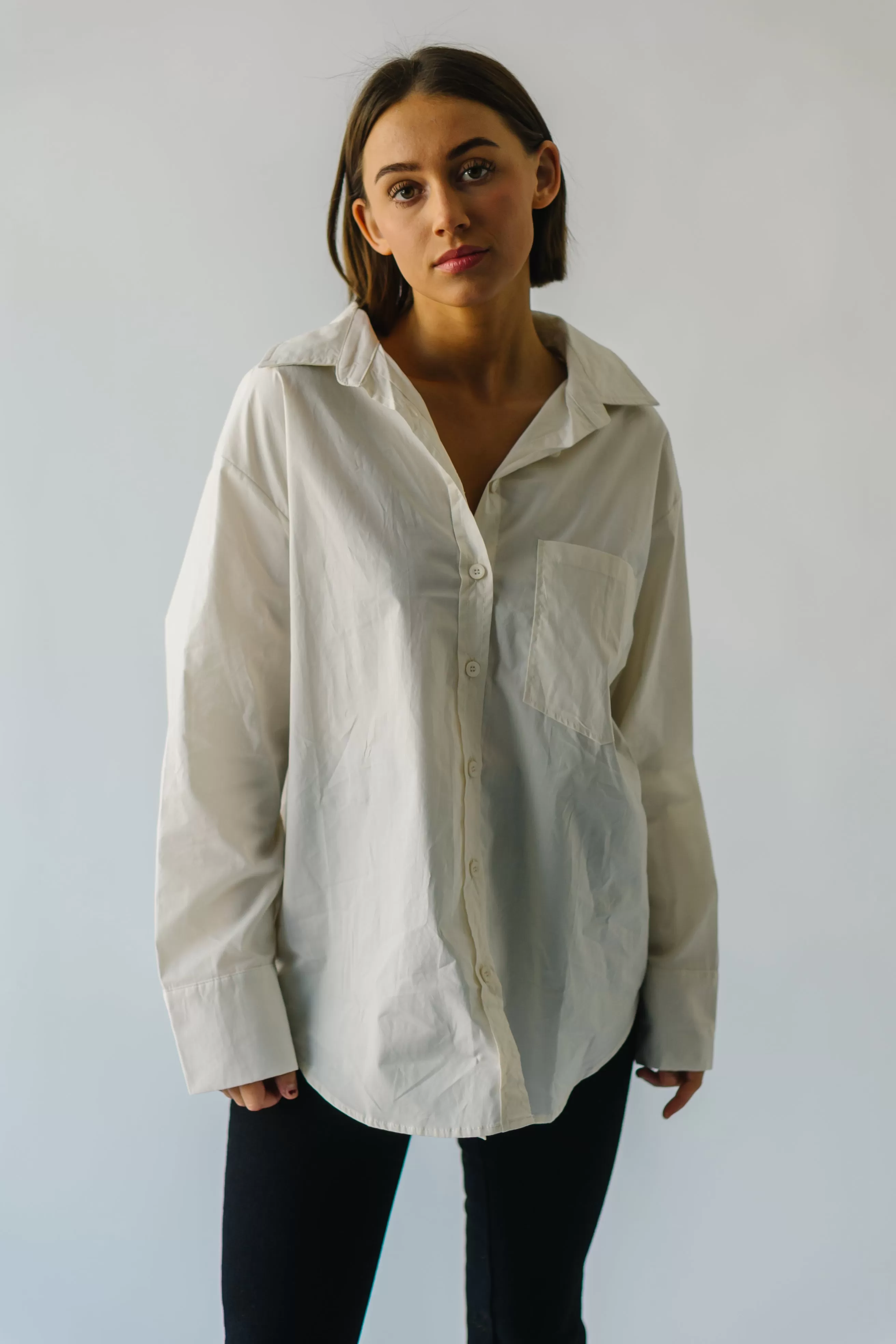 The Heathrow Button-up Blouse in Cream