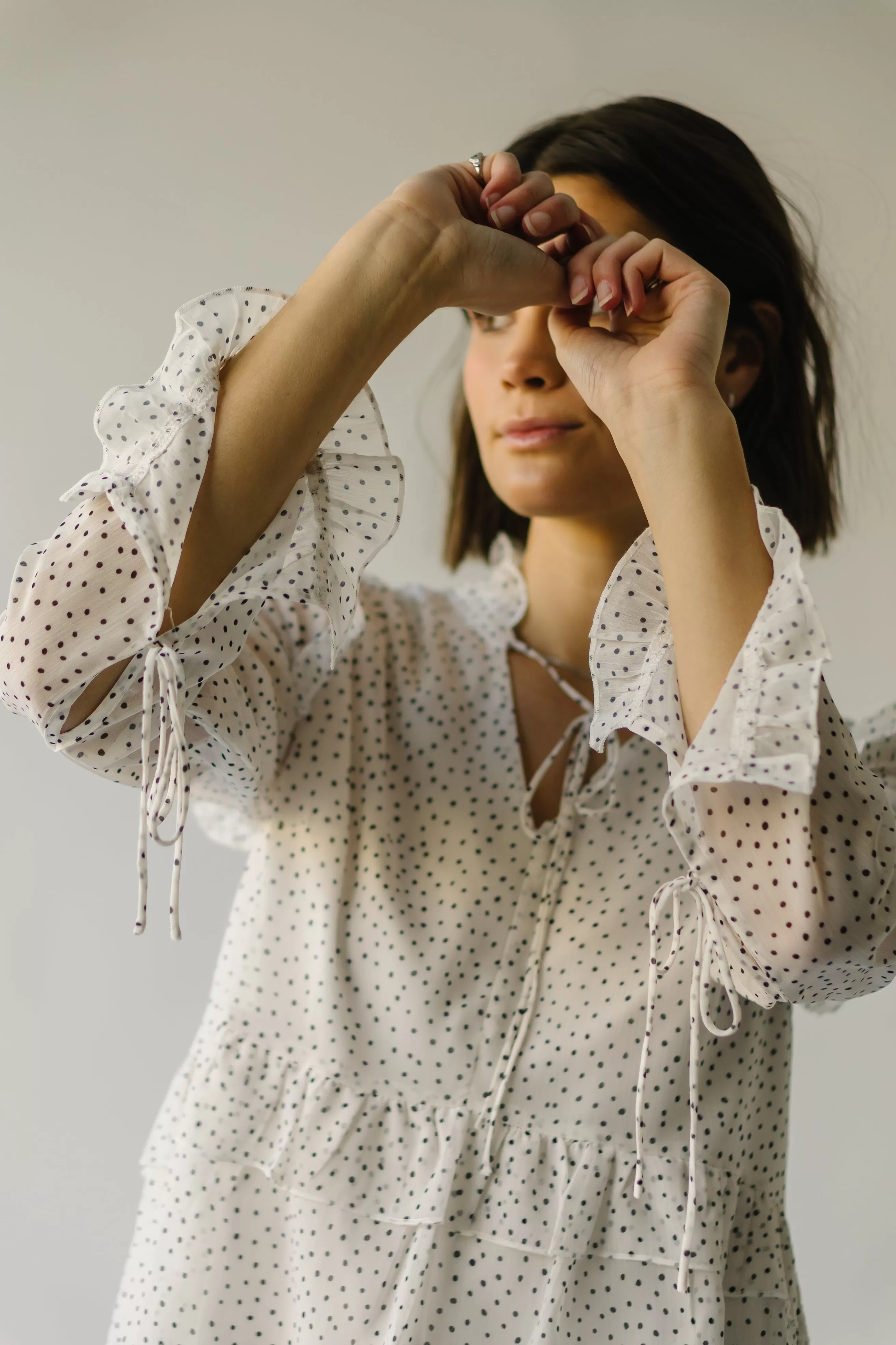 The Kittery Polka Dot Chiffon Blouse in Cream