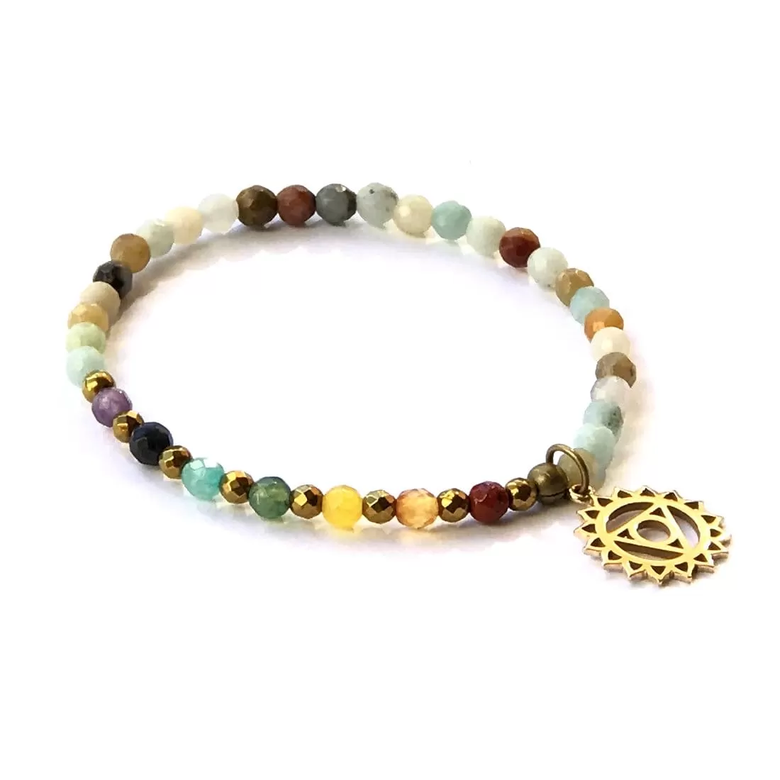 Throat Chakra Delicate Bracelet, with Chakra Gemstones and Amazonite