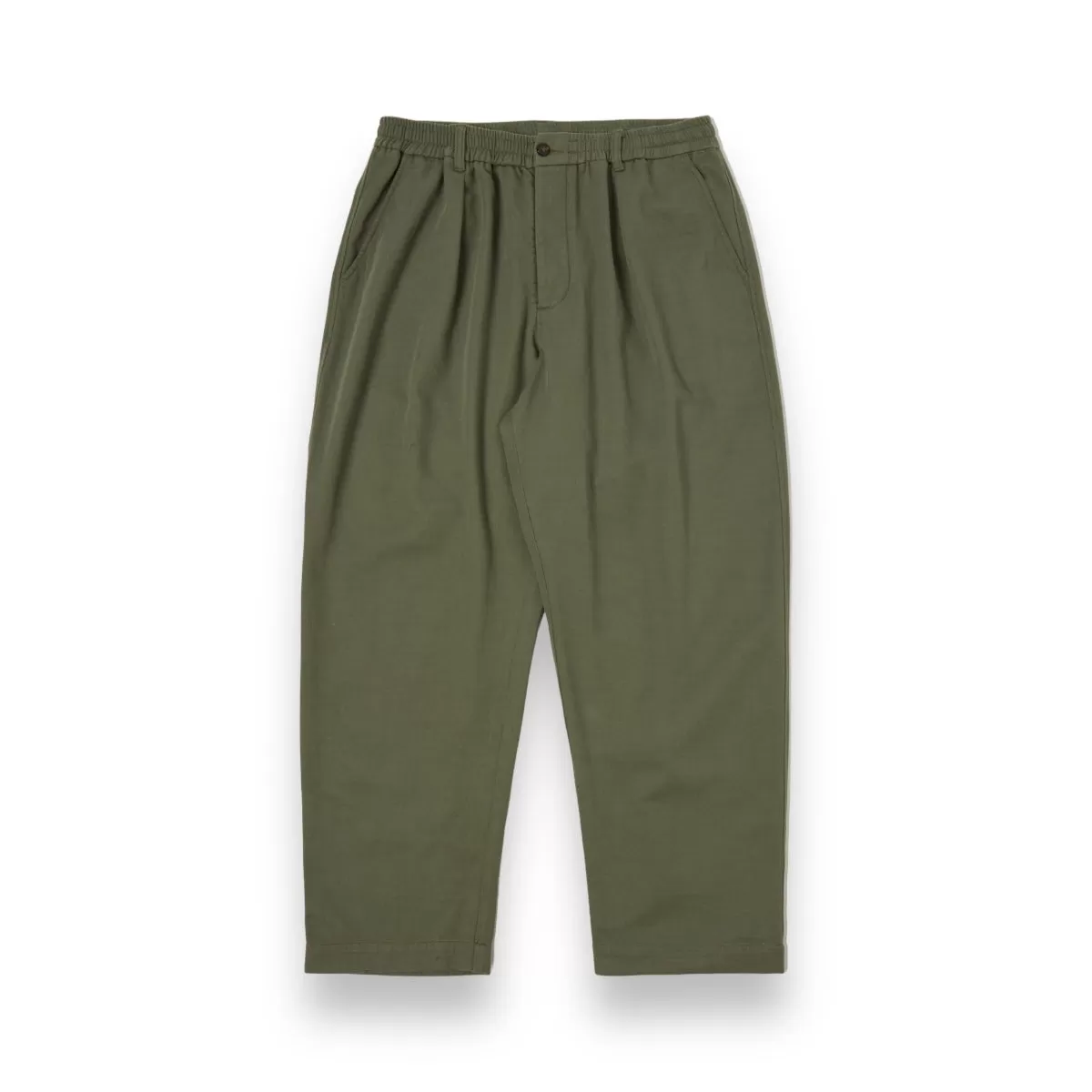 Universal Works Pleated Track Pant 30270 Slub Sateen olive