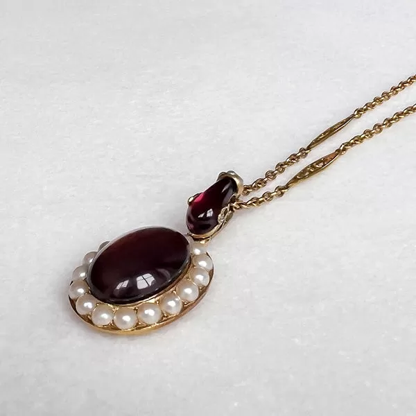 Victorian Garnet Snake Necklace