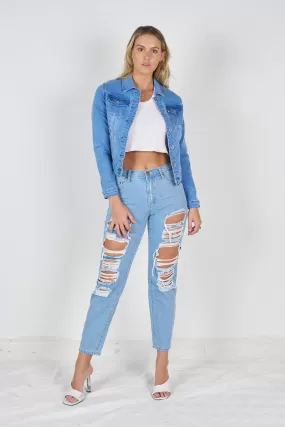 Wakee Denim Jacket - Mid Blue BA200