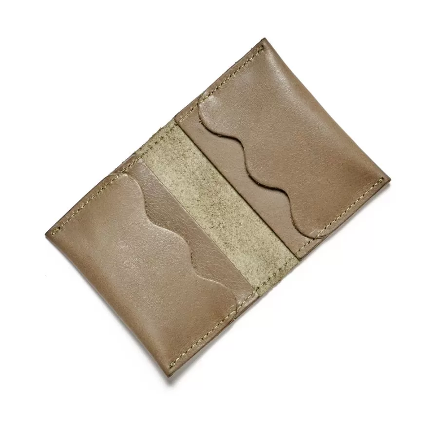 Wave Leather Card Holder - Black